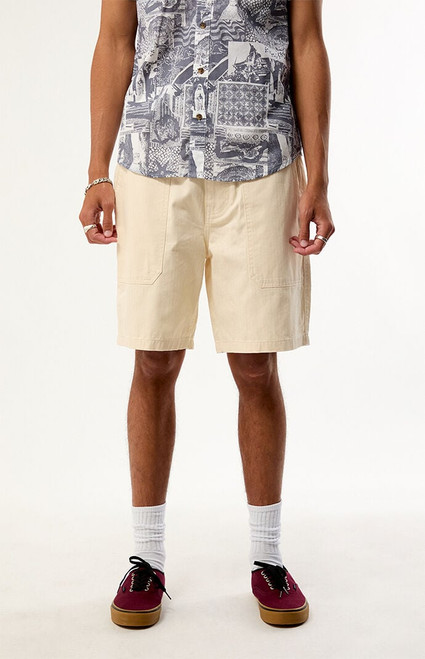 Brixton Men's White Surplus Vintage Wash Shorts - 0172440200002