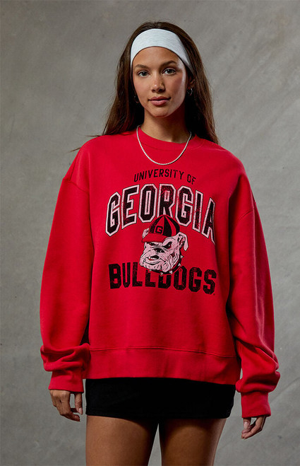 WILD COLLECTIVE Women's Georgia Bulldogs Crew Neck Sweatshirt - 0751610230055