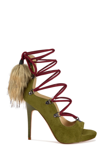 AZALEA WANG Women's Anita Olive Stiletto Sandals - 0275611590104