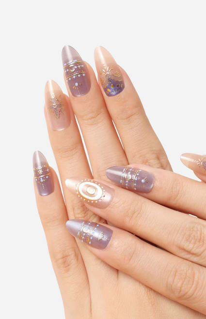 NEVER HAVE I EVER Women's Golden Sun Almond Press-On Nails - 0276611330027