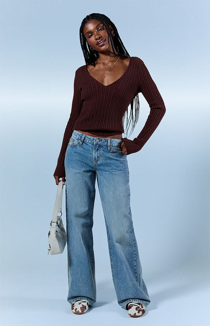 Pacsun Women's Casey Low Rise Baggy Jeans Light Wash Blue - 0860602840150