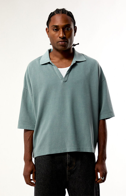 Pacsun Men's Blue Solid Polo Shirt - 0180522800117
