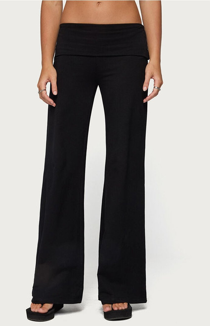 Edikted Women's Angel Energy Sequin Foldover Pants - 0268609690089