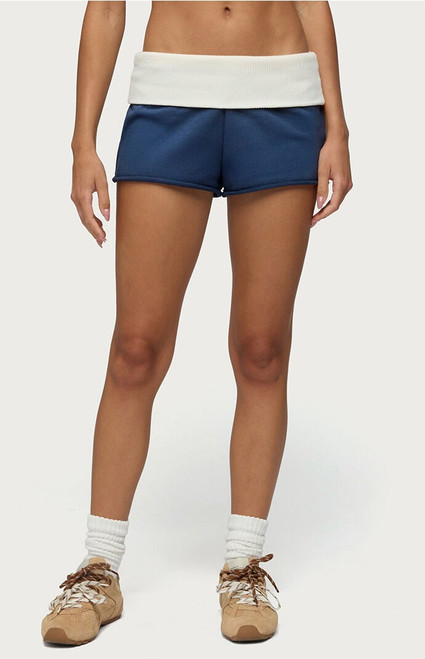 Edikted Women's Stevie Contrast Foldover French Terry Shorts - 0266609690160