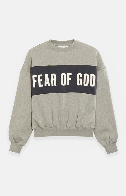 Fear of God ESSENTIALS Men's Seal Paneled Cropped Relaxed Crew Neck Sweatshirt - 0192611980001849
