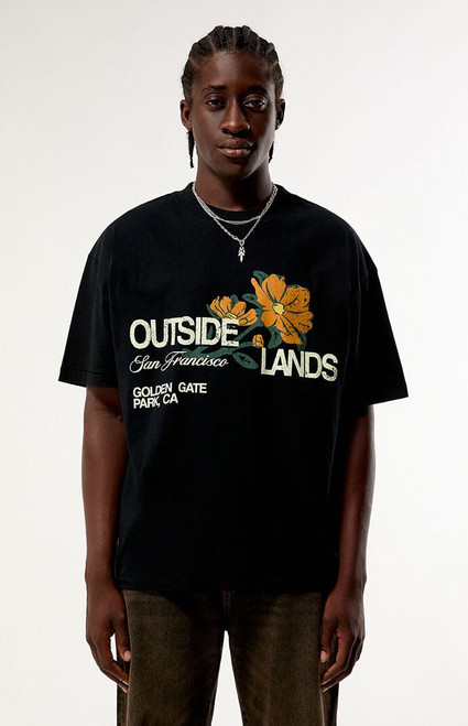 Pacsun Men's x Outside Lands Black Poppy T-Shirt - 0097603261841