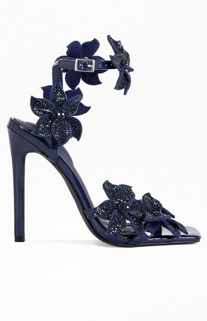 AZALEA WANG Women's Romi Navy Stiletto Sandals - 0275611590135