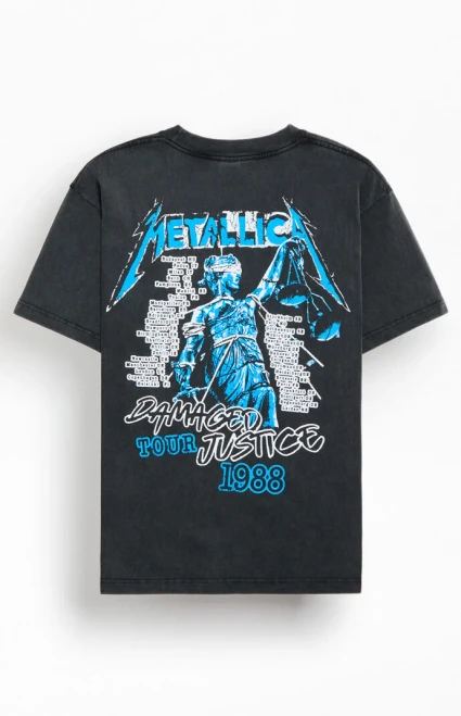 Men's Metallica Damaged Justice Tour 1988 T-Shirt - 0097514260011