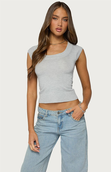 Edikted Women's Somin Knit Scoop Neck Top - 0263609690526
