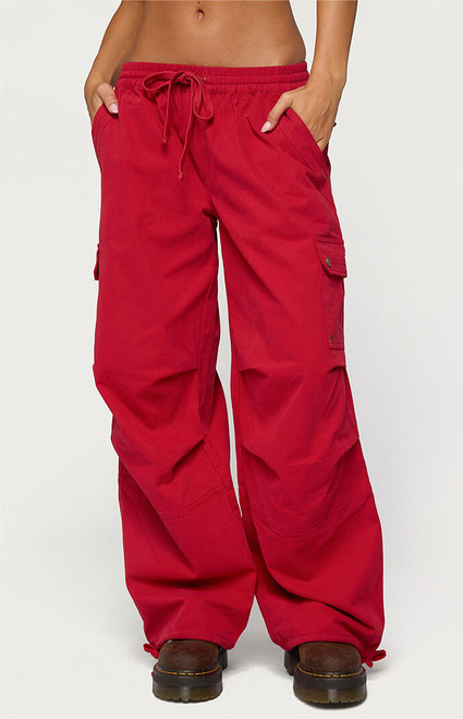 Edikted Women's Paskal Twill Baggy Parachute Pants - 0268609690101
