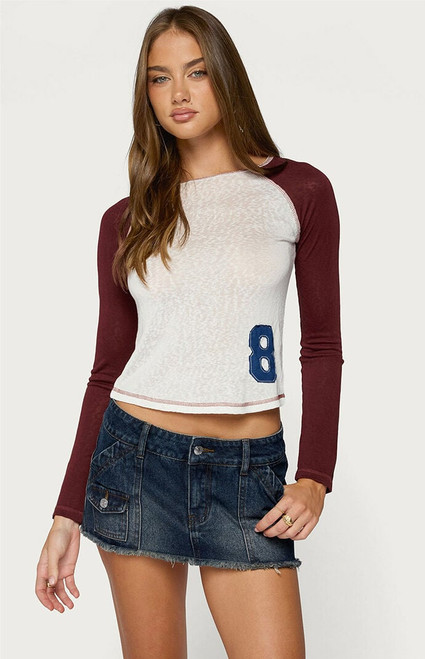 Edikted Women's Julika Contrast Long Sleeve Top - 0261609690021