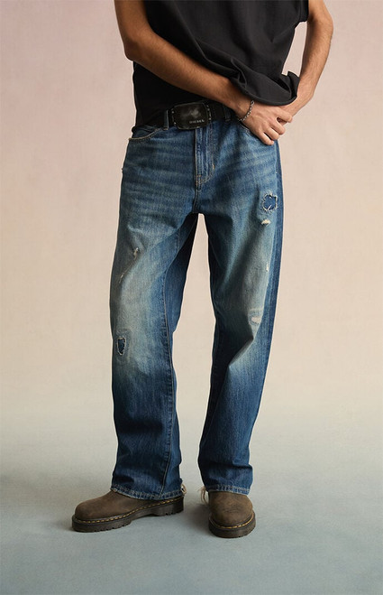 RARE DNM EDIT Men's Tokyo Ripped Baggy Jeans - 0131454210226