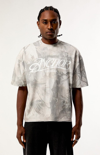 Pacsun Men's Anchor Camo Cropped Boxy T-Shirt - 0120519271142