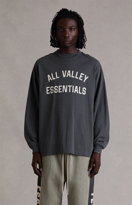 Fear of God ESSENTIALS Men's Gray Merch Long Sleeve T-Shirt - 0125611980007004