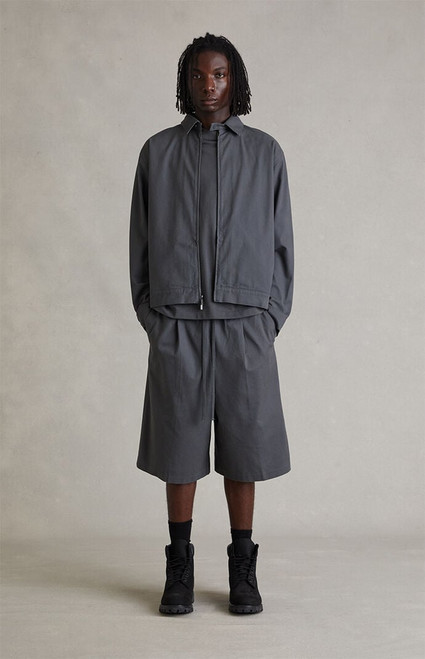 Fear of God ESSENTIALS Men's Iron Gray Relaxed Drawstring Shorts - 0160611980007634