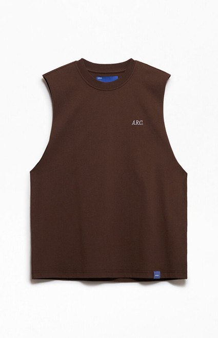 A.R.C. Men's Brown Standard Cut Off Muscle T-Shirt - 0140484260167