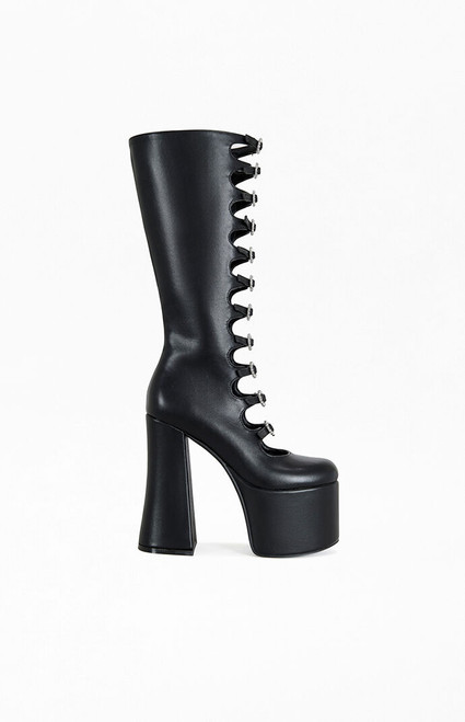 AZALEA WANG Women's Tomlin Black Platform Boots - 0275611590148