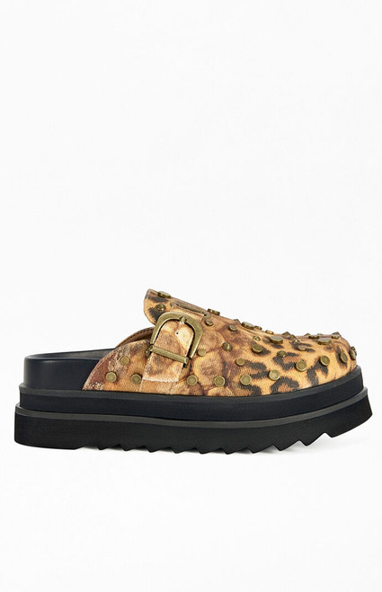 AZALEA WANG Women's Billie Leopard Flatform Mules - 0275611590165