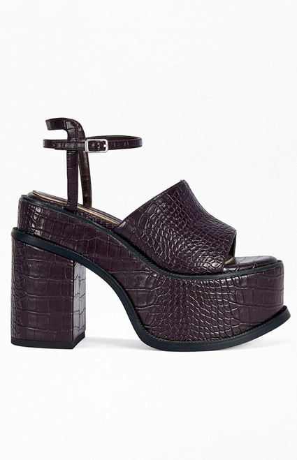 AZALEA WANG Women's Anthelmine Espresso Block Sandals - 0275611590170