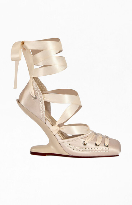 AZALEA WANG Women's Pirouette Ivory Wedge Pumps - 0275611590176