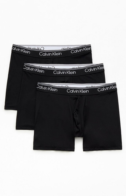 Calvin Klein Men's 3 Pack Black Logo Boxer Briefs - 0631509390001