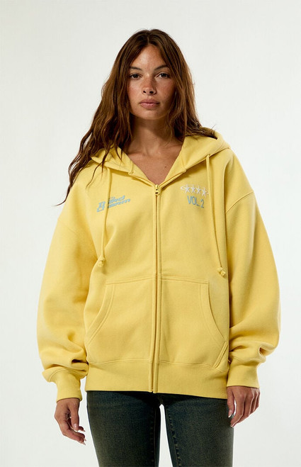 Third Charm Women's Yellow Puff Graphic V2 Zip Up Hoodie - 0751461580052