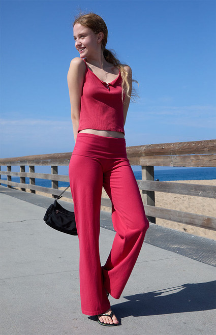 John Galt Women's Red Priscilla Flare Pants - 0844601600412