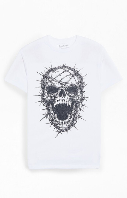 Men's Barbed Wire Skull T-Shirt - 0097611610012