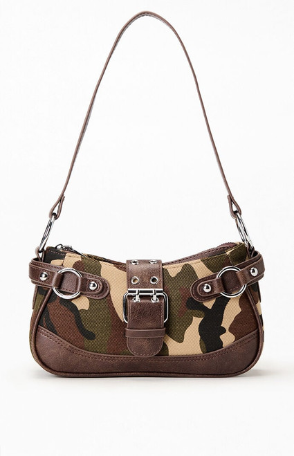 Pacsun Women's Camo Faux Leather Front Buckle Shoulder Bag - 0645610720027