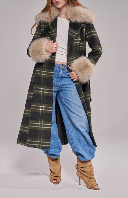 AZALEA WANG Women's Avenna Plaid Trench Coat - 0272611590012
