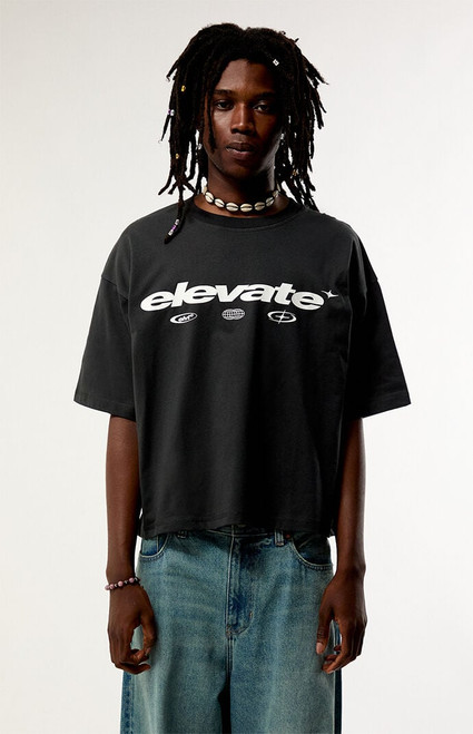 Pacsun Men's Black Elevate Drop Shoulder T-Shirt - 0120522805467