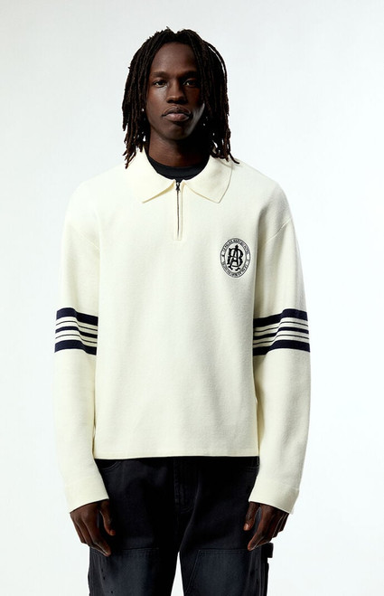 Pacsun Men's Varsity Stripe Half Zip Sweater - 0128484260059