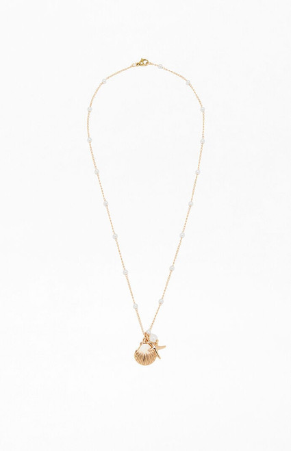 John Galt Women's Gold Seashell Necklace - 0679601600365
