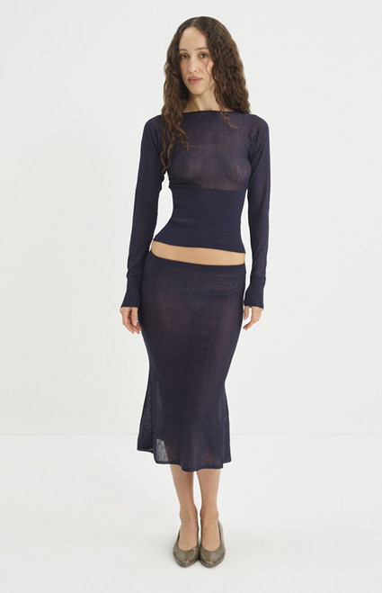Miaou Women's Navy Aimee Midi Skirt - 0840717460004