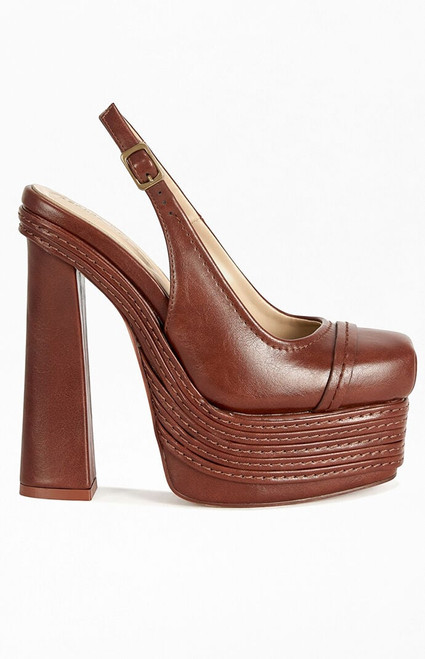 AZALEA WANG Women's Peggy Chocolate Block Pumps - 0275611590208