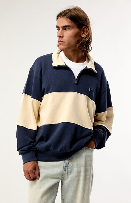Brixton Men's Danville Quarter Zip Polo Sweater - 0190440200003