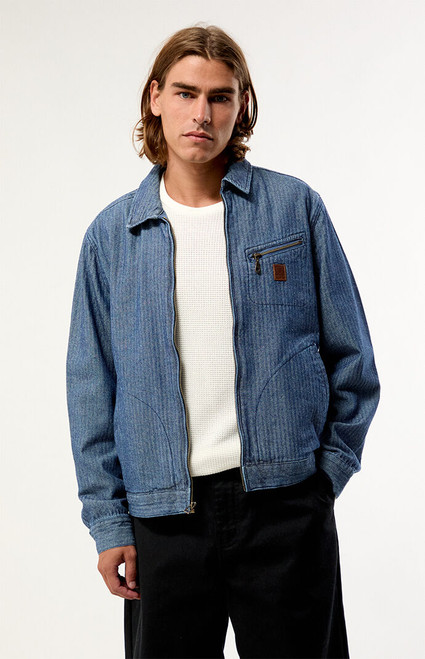 Brixton Men's Mechanic Garage Denim Zip Up Jacket - 0201440200002