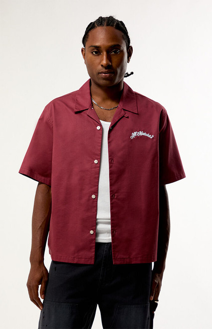 Pacsun Men's Red Market Camp Shirt - 0180611140131