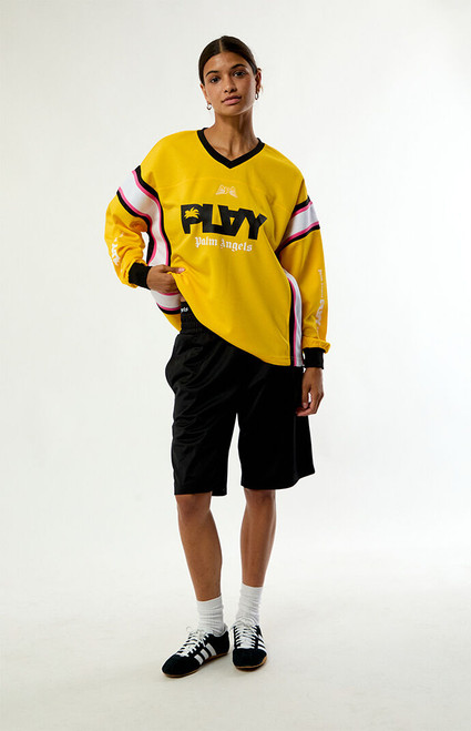 PLAY PALM ANGELS Women's Long Sleeve V-Neck Jersey - 0702513430011