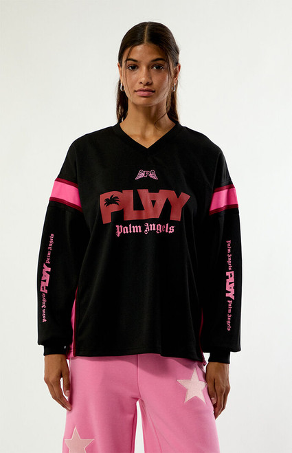 PLAY PALM ANGELS Women's Long Sleeve V-Neck Jersey - 0702513430011