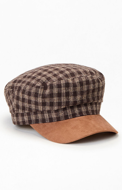PLAY PALM ANGELS Women's Plaid Cabbie Hat - 0643141730004