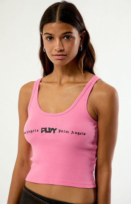 PLAY PALM ANGELS Women's Ribbed Tank Top - 0702513430008