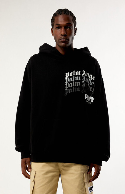 PLAY PALM ANGELS Men's Typographic Logo Oversized Hoodie - 0190513430007