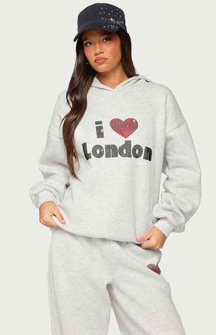 Edikted Women's London Obsessed Rhinestone Hoodie - 0265609690047