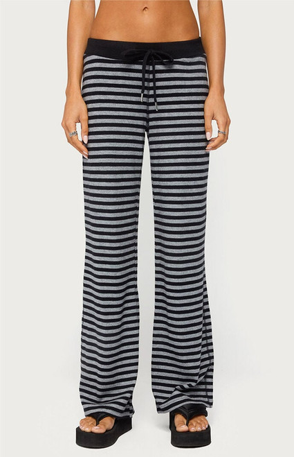 Edikted Women's Tarla Striped Knit Pants - 0268609690128