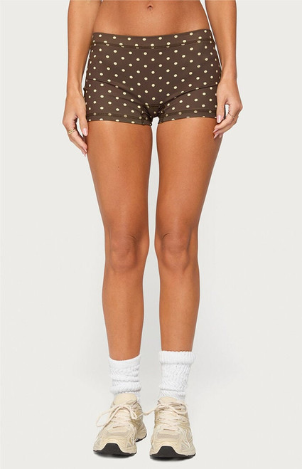 Edikted Women's Lisah Polka Dot Micro Shorts - 0266609690189