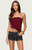 Edikted Women's Textured Asymmetric Bead Fringe Strapless Top - 0712609690618