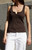 John Galt Women's Brown Ribbed Tank Top - 0704601600068