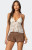 Edikted Women's Sheer Crochet Babydoll Halter Top - 0731609690878