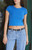 John Galt Women's Electric Blue Ashlyn Short Sleeve Top - 0704601600156